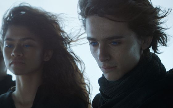 Zendaya and Timothée Chalamet star in a scene from the movie "Dune." (CNS/Warner Bros.)