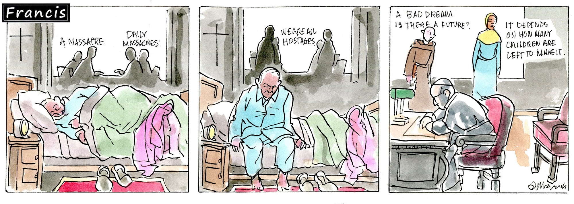 Francis, the comic strip: A bad dream leads to a bigger question. 