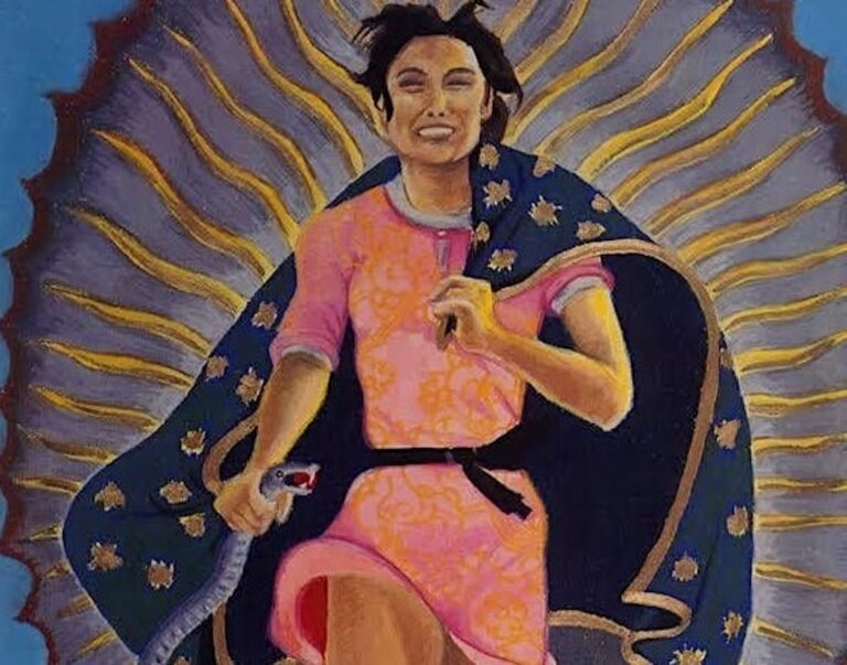 Chicana artist Yolanda Lopez's artwork: 'Portrait of the Artist as the Virgin of Guadalupe.'