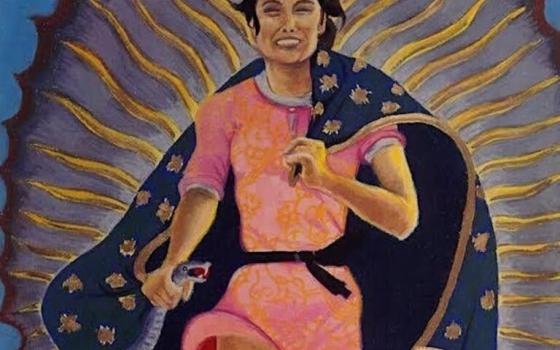 Chicana artist Yolanda Lopez's artwork: 'Portrait of the Artist as the Virgin of Guadalupe.'