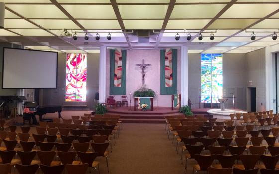 The interior of the St. Thomas More Newman Center in Columbus, Ohio, is seen in 2017. This year, the diocese is overseeing a $3 million renovation of the center. (Wikimedia Commons/Nheyob)